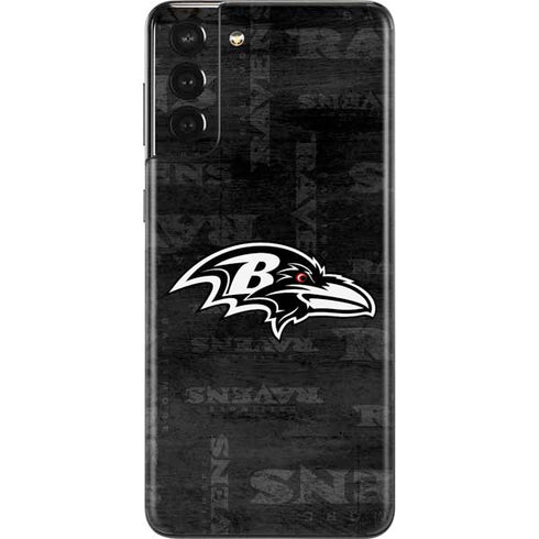 NFL Baltimore Ravens Black & White Galaxy S21 Plus 5G Skin